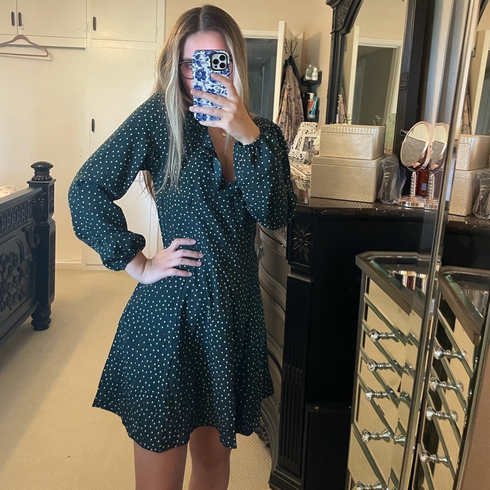 #22 ✨ NWT Le Lis Bramble Polka Dot Ruffle V-neck Dress